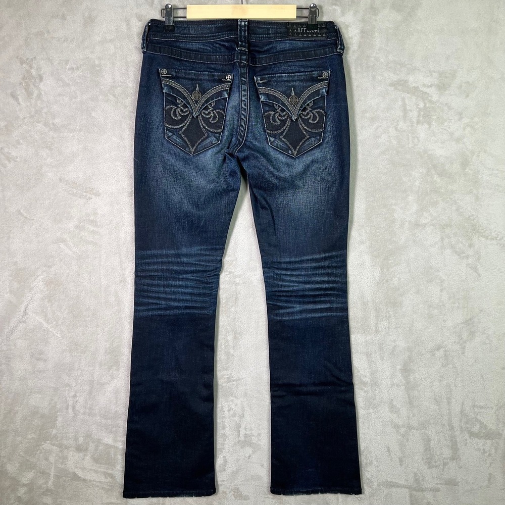 Affliction Jade Jeans Womens 29 Long Boot Cut Embroidered Pocket Y2K Distressed